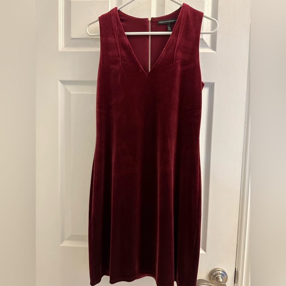 White House Black Market S/L Velvet Dress Size 2